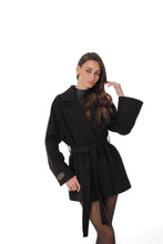 Load image into Gallery viewer, Astoria Midi Cashmere Wool Blend Coat in Black