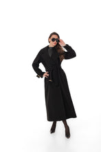 Load image into Gallery viewer, Madeline Cashmere Wool Blend Overcoat in Black