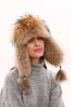 Load image into Gallery viewer, Genuine Racoon Fur Genuine Leather Hat
