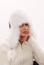 Load image into Gallery viewer, Genuine Polar Fox Fur Genuine Leather Hat