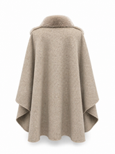 Load image into Gallery viewer, Luxury Double-Face Wool Poncho with Scandinavian Mink Fur