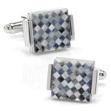 Load image into Gallery viewer, Floating Mother of Pearl Checkered Cufflinks