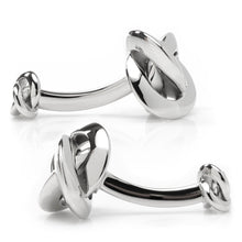 Load image into Gallery viewer, Double Sided Silver Knot Cufflinks