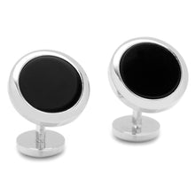 Load image into Gallery viewer, Double Sided Onyx Round Beveled 5-Stud Set