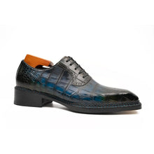 Load image into Gallery viewer, BLUE Crocodile Oxford Shoes Goodyear Norwegian 8015