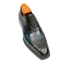 Load image into Gallery viewer, BLUE Crocodile Oxford Shoes Goodyear Norwegian 8015