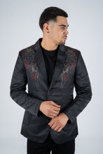 Load image into Gallery viewer, Men's Double Button Rhinestone Black Blazer