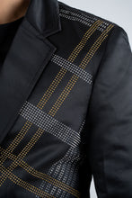 Load image into Gallery viewer, Men's Double Button Rhinestone Black Blazer