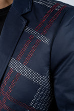Load image into Gallery viewer, Men's Double Button Rhinestone Navy Blazer