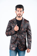 Load image into Gallery viewer, Men's Double Button Red Flowers Print Blazer