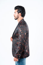 Load image into Gallery viewer, Men's Double Button Red Flowers Print Blazer