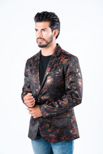 Load image into Gallery viewer, Men's Double Button Red Flowers Print Blazer
