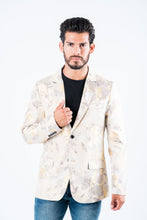 Load image into Gallery viewer, Men's Double Button Beige Flowers Print Blazer