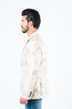 Load image into Gallery viewer, Men's Double Button Beige Flowers Print Blazer