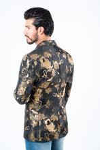 Load image into Gallery viewer, Men's Double Button Brown Flowers Print Blazer
