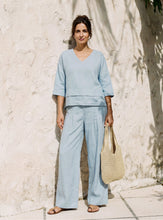 Load image into Gallery viewer, 100% Linen Drop Shoulder Asymmetric Layered Hem Overtop VIOLA
