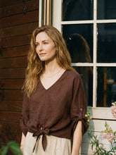Load image into Gallery viewer, 100% Linen Twist-Hem Batwing Top LAVENA