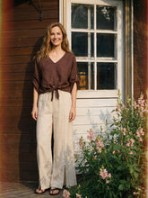 Load image into Gallery viewer, 100% Linen Twist-Hem Batwing Top LAVENA