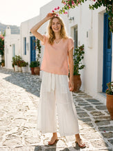 Load image into Gallery viewer, 100% Linen Lace-Trim Puff-Sleeve Top NIA