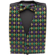 Load image into Gallery viewer, Vittorio Farina Mardi Gras Vest & Bow Tie ONLY Ver 1.