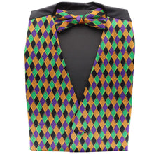 Load image into Gallery viewer, Vittorio Farina Mardi Gras Vest & Bow Tie ONLY Ver 1.