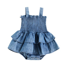 Load image into Gallery viewer, Newborn Baby Girl Denim Suspender Romper Dress - # BAAA1B1110001