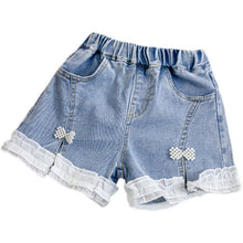Load image into Gallery viewer, Girls' Summer Bowknot Denim Shorts | For Ages 1-5 Years- # BAAA1B11010012 & GIAA21410017
