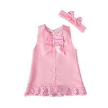 Load image into Gallery viewer, 2pcs Set Baby Girl's Summer Dress | With Bow Headband - # BAAA51110005