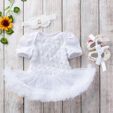 Load image into Gallery viewer, Baby Floral Short Sleeve Romper Set with Headband - # BAAA21110048