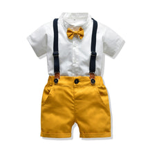 Load image into Gallery viewer, Boys' Gentleman Set with Short Sleeve Shirt and Suspenders - # BAAA71710013
