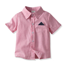 Load image into Gallery viewer, Boys' Summer Shirt Set with Bowtie and Suspenders - # BAAA71710014