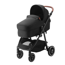 Load image into Gallery viewer, Deluxe Adjustable Baby Stroller with Bassinet - Black - # BAGEG11010003