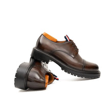Load image into Gallery viewer, Big Cap Toe Derby shoes Coffee