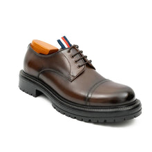 Load image into Gallery viewer, Big Cap Toe Derby shoes Coffee