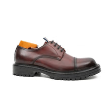 Load image into Gallery viewer, Big Cap Toe Derby shoes Wine red