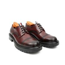 Load image into Gallery viewer, Big Cap Toe Derby shoes Wine red