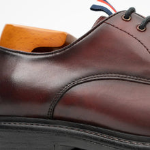 Load image into Gallery viewer, Big Cap Toe Derby shoes Wine red