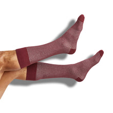 Load image into Gallery viewer, Maroon Birdseye Dress Socks