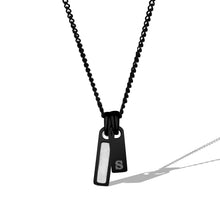 Load image into Gallery viewer, Birthstone & Initial Tag Necklace - Stealth