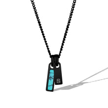 Load image into Gallery viewer, Birthstone & Initial Tag Necklace - Stealth