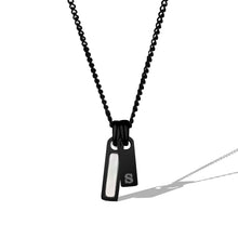 Load image into Gallery viewer, Birthstone & Initial Tag Necklace - Stealth