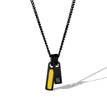 Load image into Gallery viewer, Birthstone & Initial Tag Necklace - Stealth