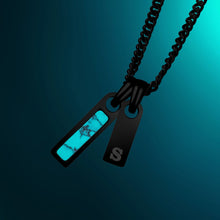 Load image into Gallery viewer, Birthstone & Initial Tag Necklace - Stealth
