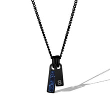 Load image into Gallery viewer, Birthstone & Initial Tag Necklace - Stealth
