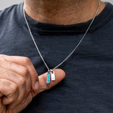 Load image into Gallery viewer, Birthstone & Initial Tag Necklace - Silver