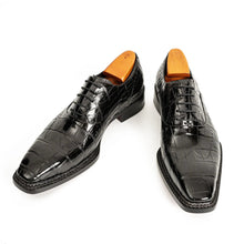 Load image into Gallery viewer, Black Alligator Norwegian Oxford