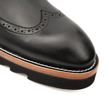 Load image into Gallery viewer, Black Brogue Platform Chelsea Boot