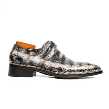 Load image into Gallery viewer, Black Croc-Pattern Norwegian Oxford