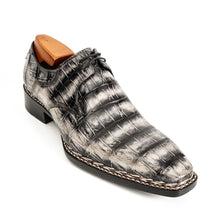 Load image into Gallery viewer, Black Croc-Pattern Norwegian Oxford