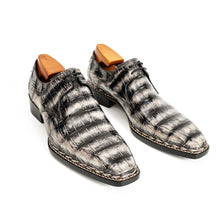 Load image into Gallery viewer, Black Croc-Pattern Norwegian Oxford